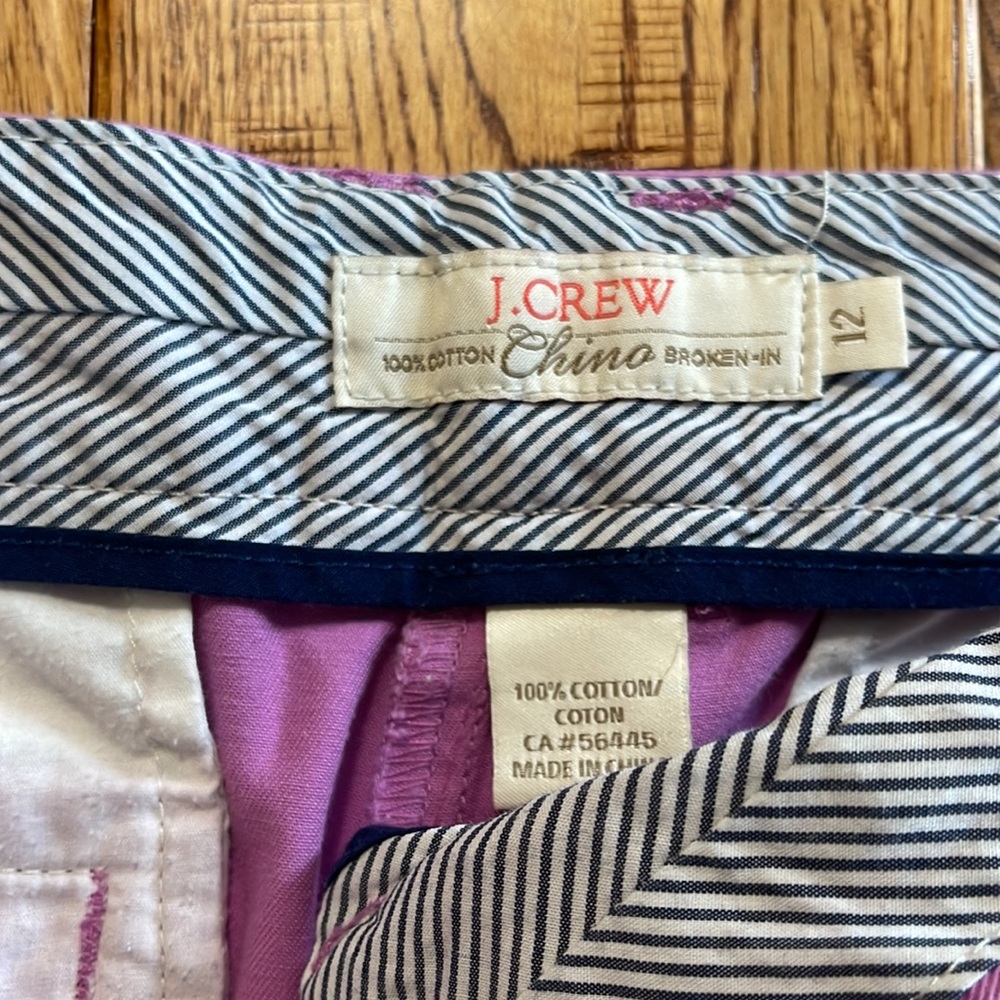 Women’s J. Crew chino shorts. Size 12 and color purple - Picture 2 of 8